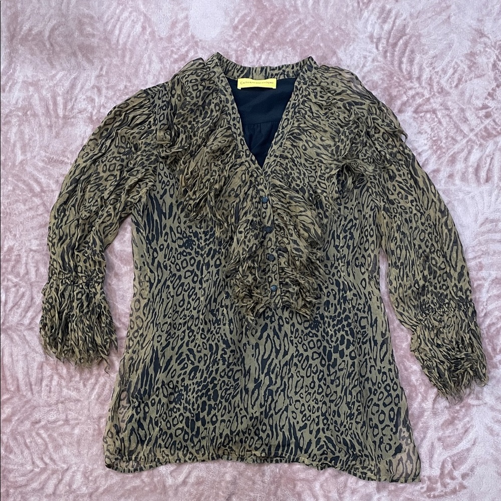 VTG Catherine Malandrino Animal Print Blouse
